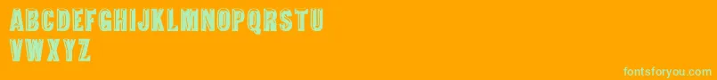 TejaratchiThBold-Schriftart – Grüne Schriften auf orangefarbenem Hintergrund