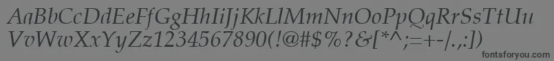 PalatiaItalic Font – Black Fonts on Gray Background