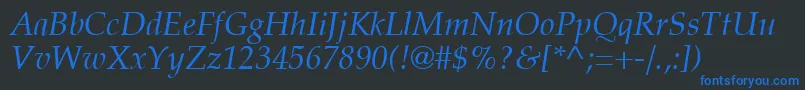 PalatiaItalic Font – Blue Fonts on Black Background