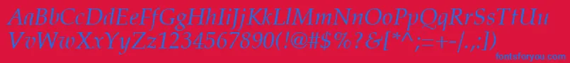 PalatiaItalic Font – Blue Fonts on Red Background