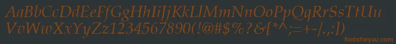 PalatiaItalic Font – Brown Fonts on Black Background