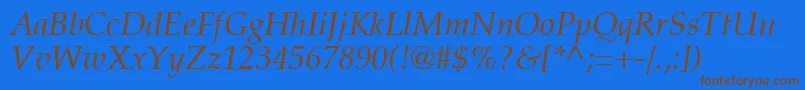 PalatiaItalic Font – Brown Fonts on Blue Background