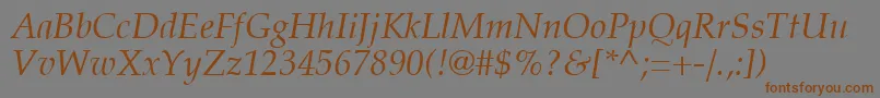 PalatiaItalic Font – Brown Fonts on Gray Background