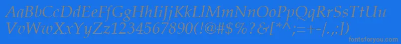 PalatiaItalic Font – Gray Fonts on Blue Background