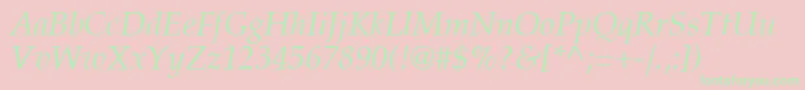 PalatiaItalic Font – Green Fonts on Pink Background