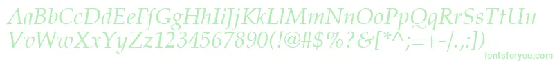 PalatiaItalic Font – Green Fonts on White Background