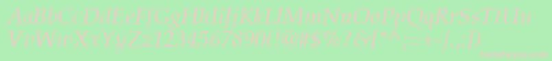 PalatiaItalic Font – Pink Fonts on Green Background