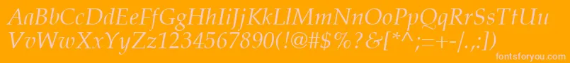 PalatiaItalic Font – Pink Fonts on Orange Background
