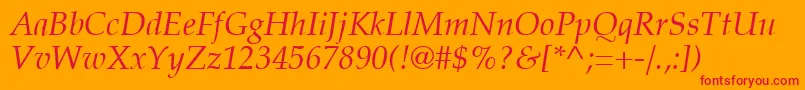 Шрифт PalatiaItalic – красные шрифты на оранжевом фоне