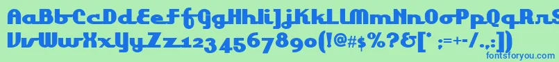 Шрифт Lakeshore – синие шрифты на зелёном фоне