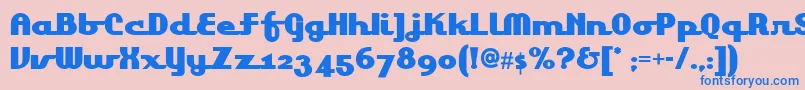 フォントLakeshore – ピンクの背景に青い文字