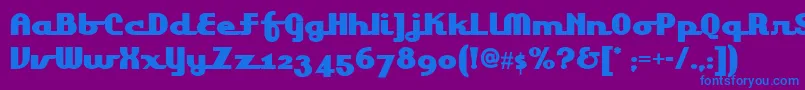 Lakeshore Font – Blue Fonts on Purple Background