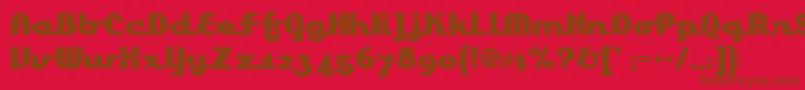 Lakeshore Font – Brown Fonts on Red Background