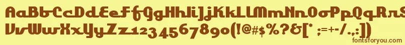 Lakeshore Font – Brown Fonts on Yellow Background