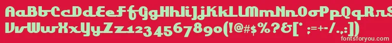 Lakeshore Font – Green Fonts on Red Background