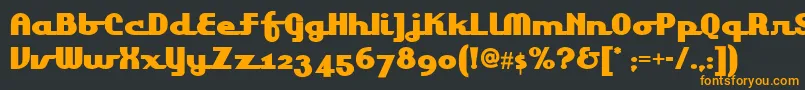 フォントLakeshore – 黒い背景にオレンジの文字