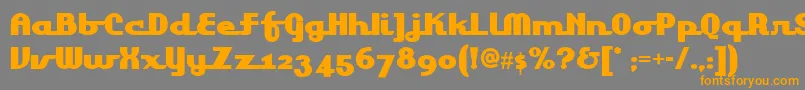 Lakeshore-Schriftart – Orangefarbene Schriften auf grauem Hintergrund