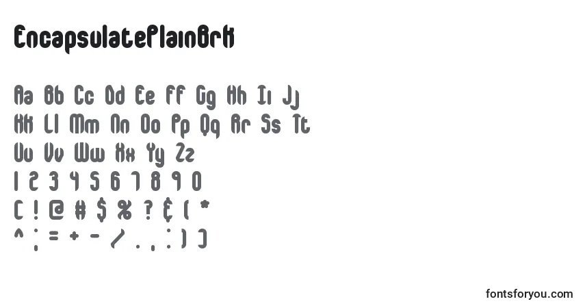 A fonte EncapsulatePlainBrk – alfabeto, números, caracteres especiais