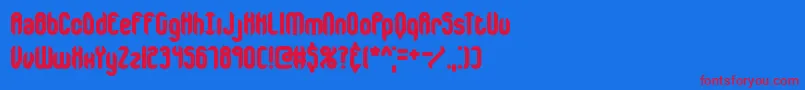 EncapsulatePlainBrk-fontti – punaiset fontit sinisellä taustalla