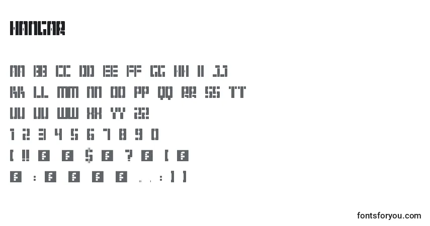 Schriftart Hangar – Alphabet, Zahlen, spezielle Symbole