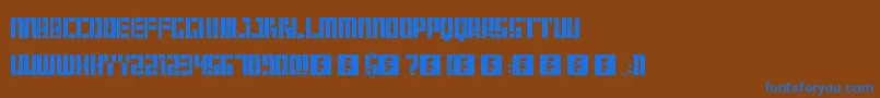 フォントHangar – 茶色の背景に青い文字