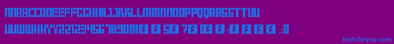フォントHangar – 紫色の背景に青い文字