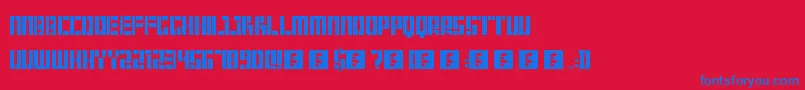 フォントHangar – 赤い背景に青い文字