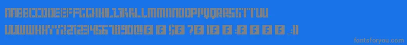Hangar-fontti – harmaat kirjasimet sinisellä taustalla