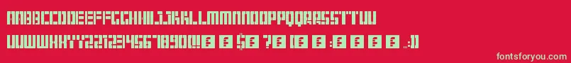 フォントHangar – 赤い背景に緑の文字