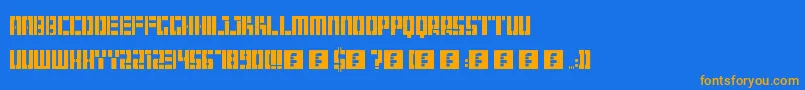 Hangar Font – Orange Fonts on Blue Background