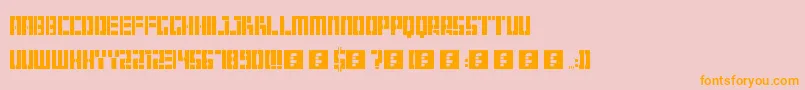 フォントHangar – オレンジの文字がピンクの背景にあります。