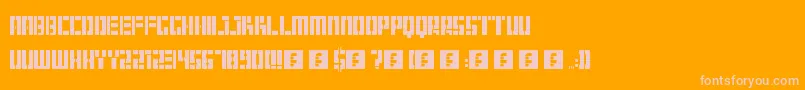 Hangar-Schriftart – Rosa Schriften auf orangefarbenem Hintergrund