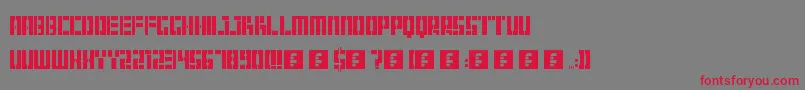 フォントHangar – 赤い文字の灰色の背景