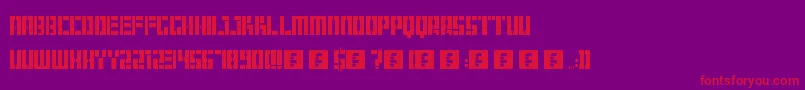 Hangar-Schriftart – Rote Schriften auf violettem Hintergrund