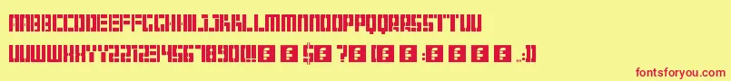 Hangar Font – Red Fonts on Yellow Background