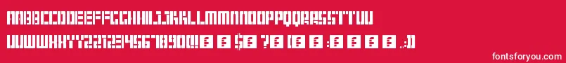 フォントHangar – 赤い背景に白い文字