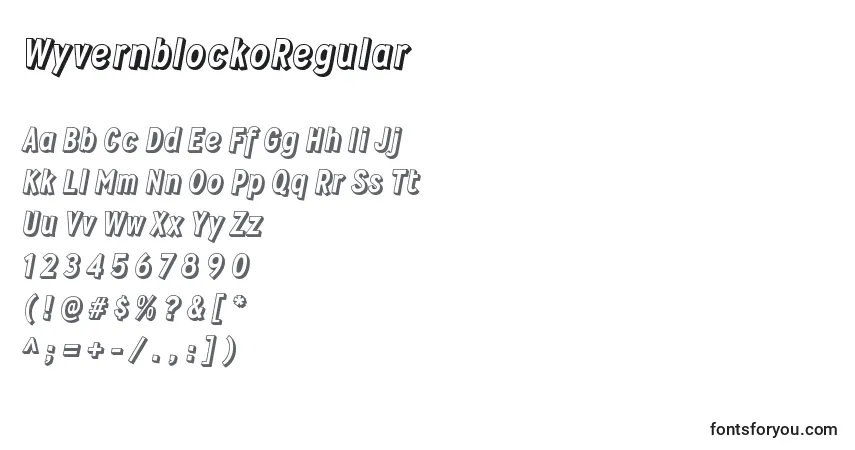 Czcionka WyvernblockoRegular – alfabet, cyfry, specjalne znaki
