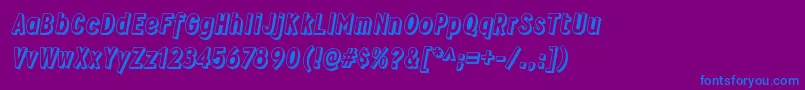フォントWyvernblockoRegular – 紫色の背景に青い文字