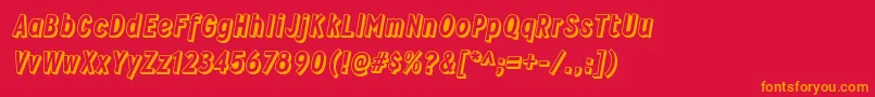 フォントWyvernblockoRegular – 赤い背景にオレンジの文字
