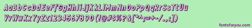 WyvernblockoRegular-fontti – violetit fontit vihreällä taustalla