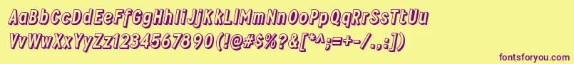 Шрифт WyvernblockoRegular – фиолетовые шрифты на жёлтом фоне