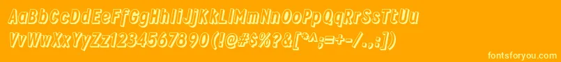 WyvernblockoRegular-Schriftart – Gelbe Schriften auf orangefarbenem Hintergrund