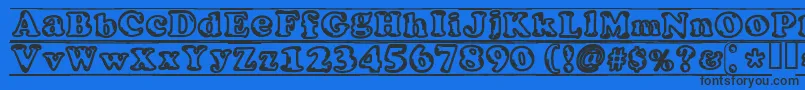IjifufontBlade-Schriftart – Schwarze Schriften auf blauem Hintergrund