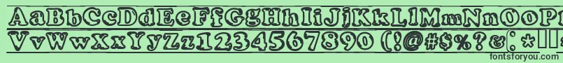 IjifufontBlade-fontti – mustat fontit vihreällä taustalla