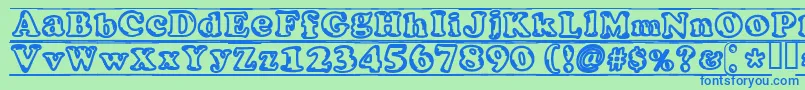 IjifufontBlade Font – Blue Fonts on Green Background