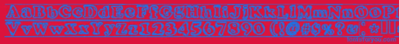 IjifufontBlade-Schriftart – Blaue Schriften auf rotem Hintergrund