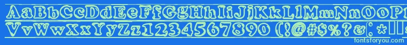 IjifufontBlade Font – Green Fonts on Blue Background