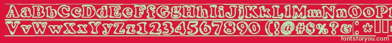 IjifufontBlade Font – Green Fonts on Red Background