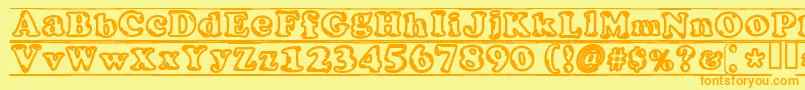 IjifufontBlade Font – Orange Fonts on Yellow Background