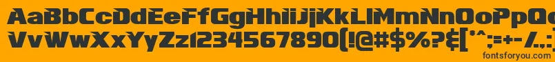 InfiniteJusticeStraight-Schriftart – Schwarze Schriften auf orangefarbenem Hintergrund